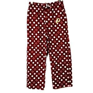NFL Washington Redskins Burgundy & Pink Polka Dot Pajama Bottoms, Women’s Size M